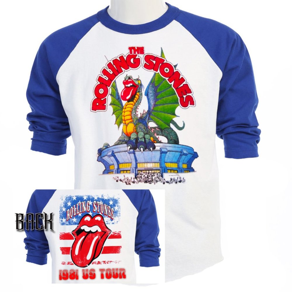 ROLLING STONES TOUR BASEBALL 2-SIDED MENS T-SHIRT/jersey J-438